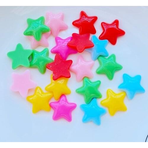30Pcs Lovely Mini Mixed Color Star Flatback Cabochon Scrapbook Kawaii DIY Embellishments Accessories L95