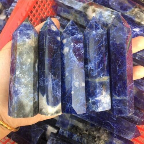 5pcs Big size natural blue-veins stone wand point healing crystals mineral gemstone obelisk tower for home decoration wholesale