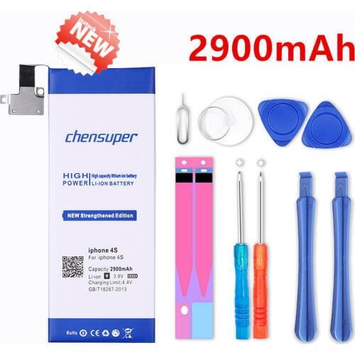 Chensuper High Capacity 2900mAh Battery for iPhone 4S for iPhone4S Battery 4GS Batteries tools