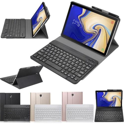 Bluetooth Keyboard Case for Samsung Galaxy Tab S4 10.5 Inch SM-T830 T835 PU Leather Flip Magnetic Stand Cover Tablet Funda Case
