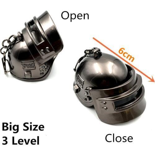 Big Size Game Playerunknowns Battlegrounds 3D PUBG Keychain Special-Forces Level 3 Helmet PUBG Alloy Keyring Can Open Helmet