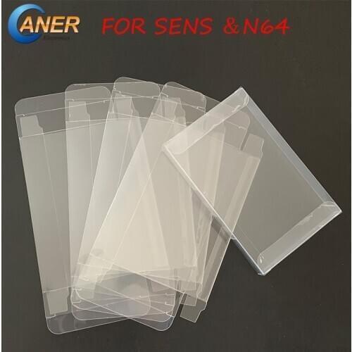 Caner 50pcs Clear Transparent Cartridge Protector for N64 for snes Game Card Plastic PET Case Boxes