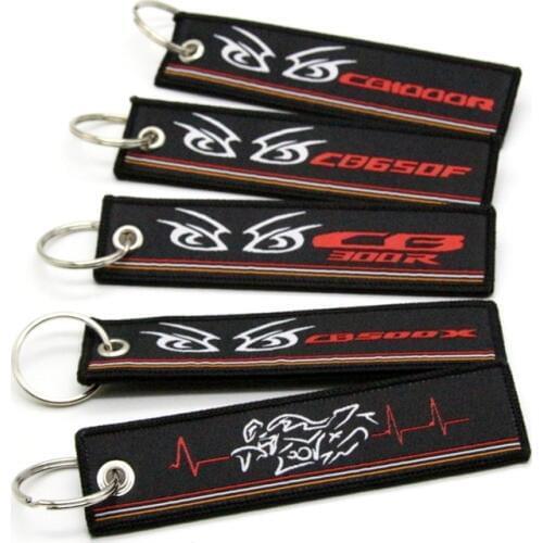 For Honda CB500X CB1000R CB650F CB300R New 2019 Motorcycle Key Chain Woven Key Ring Tag Label Chain Black Car Keychain