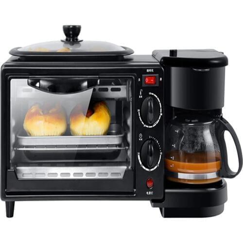 3 in 1 Home Breakfast Machine Coffee Maker Frying Pan Bread Toaster Electric oven Bread baking machine D308