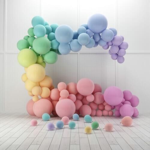 Colorful Balloon Room Scene Home Backdrop Holiday Photography Background Celebration Photo Booth Studio Decor