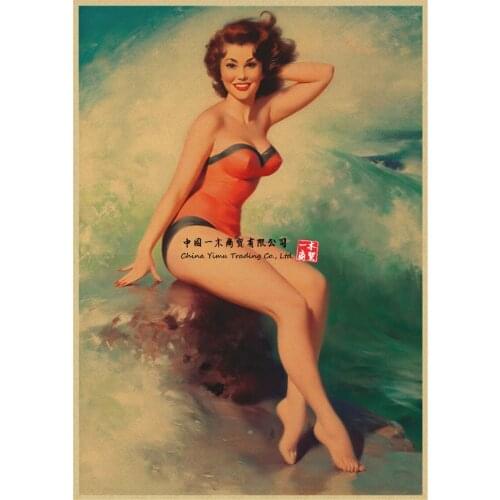 Swimsuit girl stickers Poster Stickers Sexy Girl Sticker Art Home Room Wall Painting and Prints Art Wall Decor Decal