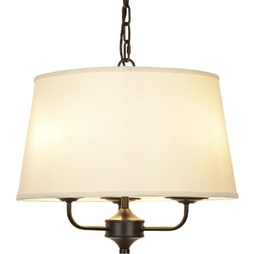 American country linen iron pendant lights simple bedroom living room dining room idyllic kitchen fabric lamps hanging lighting