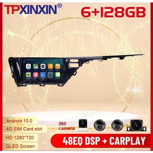 2 Din Carplay Android Radio Receiver Multimedia Stereo For Toyota Camry 2018 2019 GPS Navigation Video Audio Recorder Head Unit