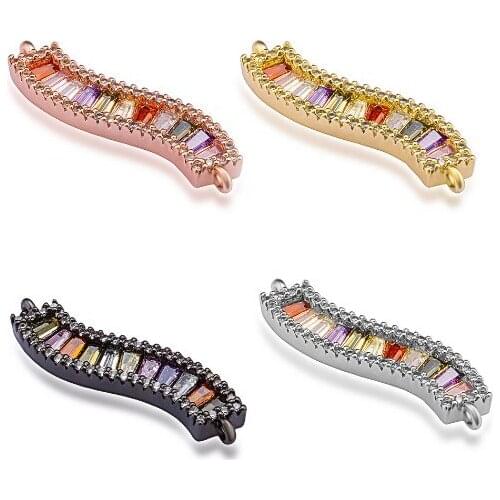 Mm S multicolor crystal micro pave cz zircon cubic zirconia beads DIY necklace charm bracelet connectors making yfb35