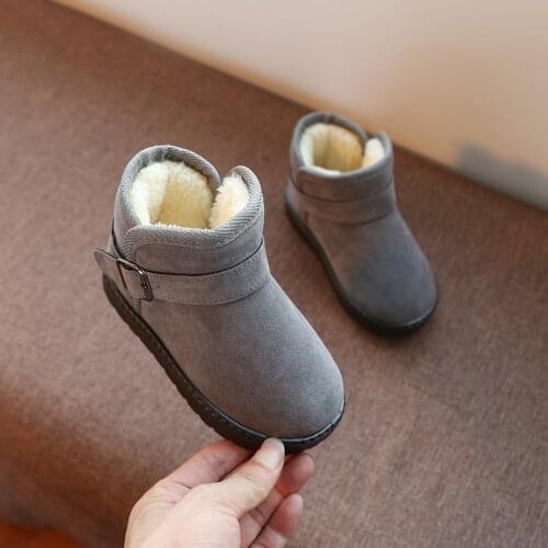 Mumoresip Girls Boots Boys Boots Kids Boots Children Winter Snow Boots Warm Cotton Buckled Rubber Boots Flock Fabric Soft Inside