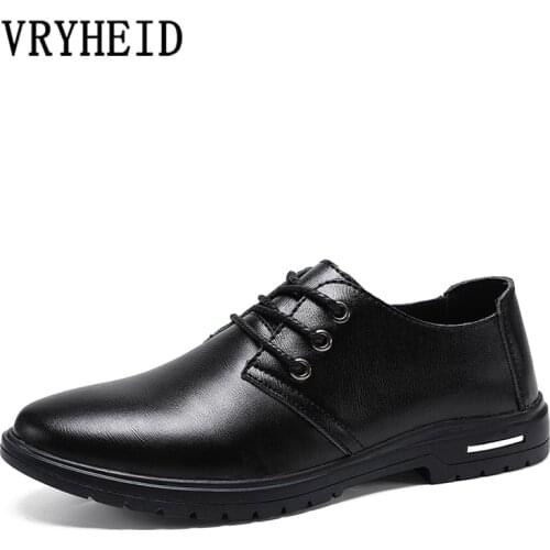 VRYHEID New Men Dress Shoes Formal Business Work Soft Genuine Leather Casual Men Shoes High Quality Brand Shoes Free Shipping 47