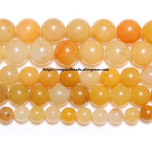 Natural Stone Yellow Aventurine Gem Beads 15" Strand 6 8 10mm Pick Size For Jewelry Making No.JD15