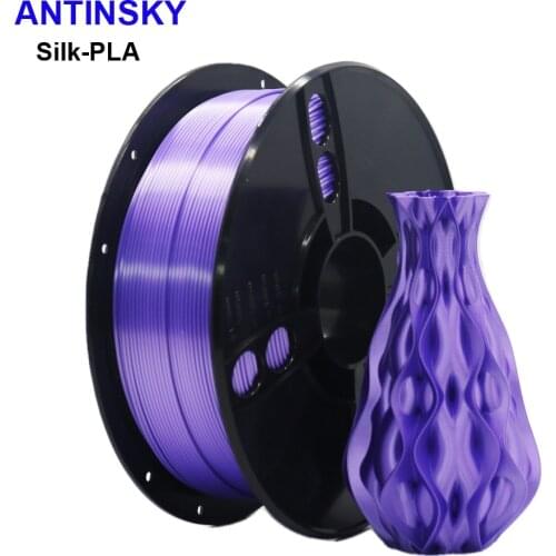 Antinsky Silk PLA filament 1.75mm 1kg Neat winding High quality Smooth printed 3d filament PLA Silk impresora 3d