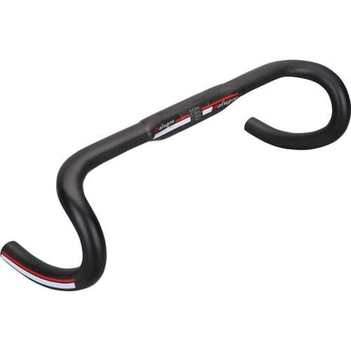 Balugoe New Carbon Fiber Road Bike Handlebar Matt black curved grooves Drop Handle Bent Bar 3K Matt 380/400/420/440mm Bike parts