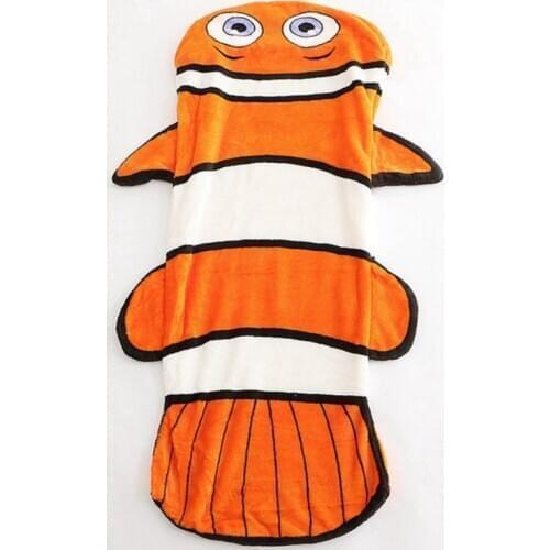 Fish-Shaped Blanket Throw Colorful Mermaid Fish Tail Blanket for Adult Childern Super Soft All Seasons Sleeping Blankets