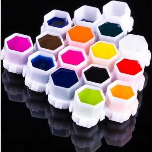200 pcs/bag Disposable Good Built Plastic Hive Tattoo Ink Cups Permanent Makeup Pigment Cups Caps With Stand Tattoo Accessories