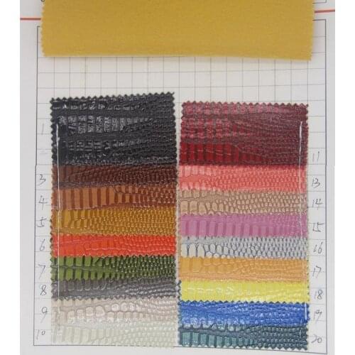 Factory wholesale light surface synthetic PVC leather lizards grain high quality artificial leather fabric