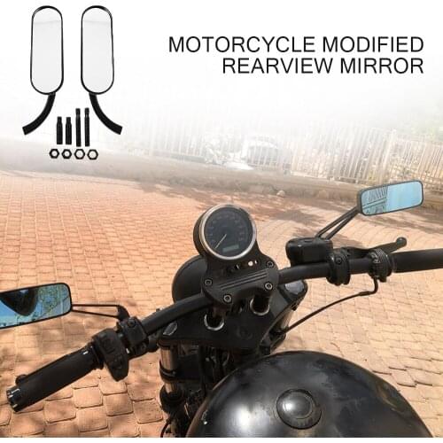 1Pair 8/10mm Motorcycle Oval Mirrors Black/Chrome For Harley Dyna Softail Sportster Touring Road King Cruiser Chopper Bobber