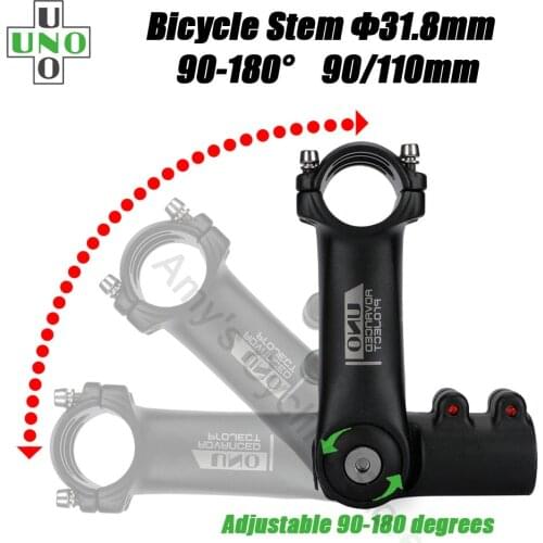 UNO Adjustable Bicycle Stem 90-180 Degree Handlebar Riser 90/110mm 31.8 Stem XC Mountain Road City Bike Stem Cycling Parts