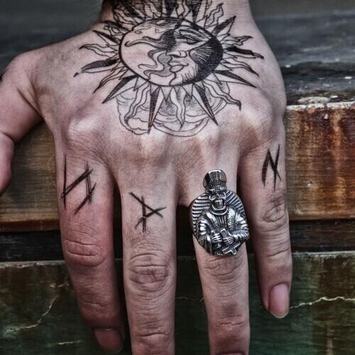 Satan Anti Cross Christ Father Rock Stainless Steel Ring Men Gothic Punk Biker Skull Rings Jewelry