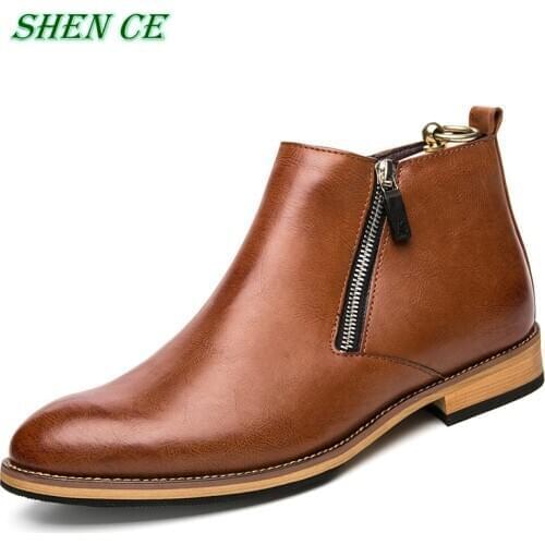 Мужские ботинки челси SHENCE China At AliExpress