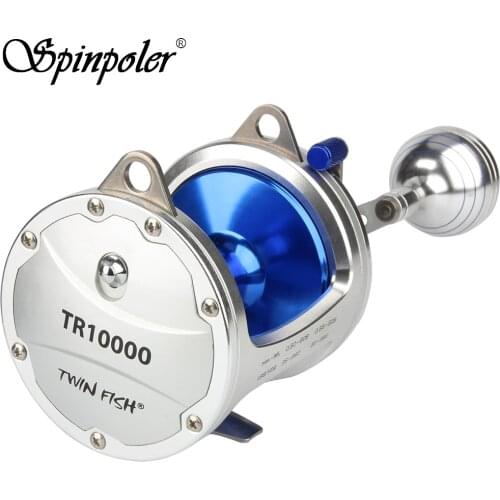 Spinpoler New TR10000 Series 6+1 S.S Fishing Trolling Reel Aluminum Alloy Body Bait Casting Reel Max Drag 30kg Fishing Tackle