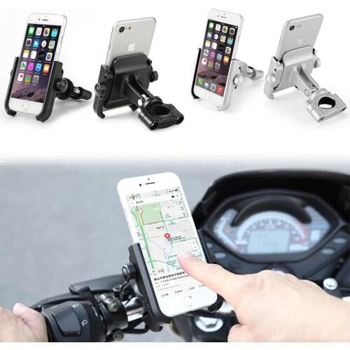3 Color Universal Aluminum Chargable Motorcycle Handlebar&Mirror Cell Phone Holder Stand Support Handle Bike Moto Mount Holder