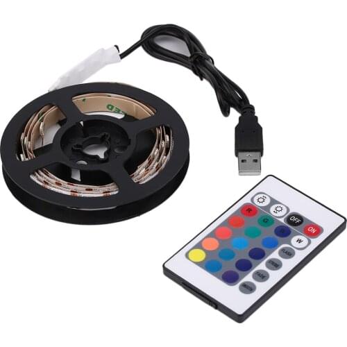 Non-Waterproof 5V 5050 RGB USB Remote Control LED String Light Flexible Garden Super Bright Fairy Decoration Lamp