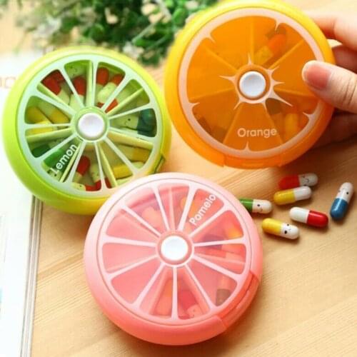 Weekly Rotating Pill Box Case Splitter Tablet Storage Organizer Medicine 7 Day Pill Container For Travel