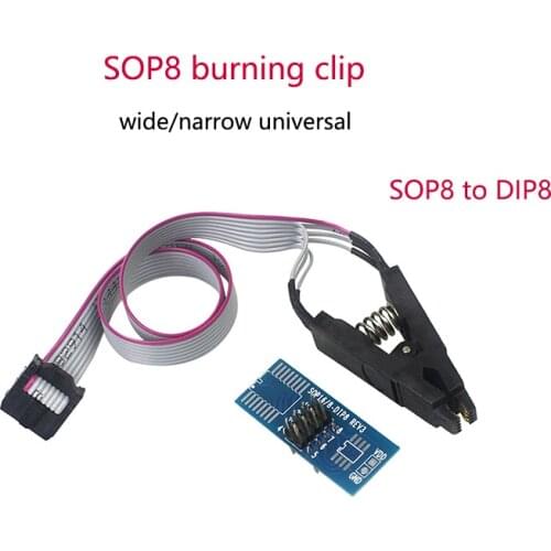 2Pcs SOP8 Burning Clip to DIP8 Test Clip Wide and Narrow Universal 8-pin Motherboard BIOS Burning Free Chip Programming