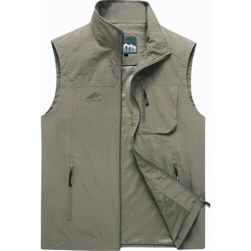 Vest Man Outdoor Casual Spring and Summer Photography Fishing Vest Waistcoat Outdoor Sports Middle-aged Vest