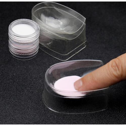 1Box Dipping Powder Nail Art Glitter Dust +2Pcs Dip Smile Line Empty Storage Clear Plastic Small Sample Makeup Nail Powder Case