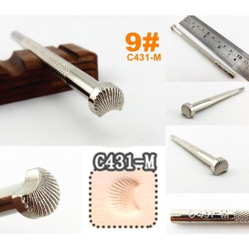 1pc 9# C431-M Leather Craft Carving Stamping Stamper Emboss Print Punch Tool - Edger Creaser Groover Skiver Beveler Awl Slicke