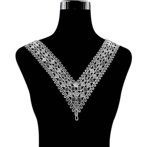 1pcs Neckline Lace black/white Embroidered Applique Lace Fabric Sewing Supplies High Quality Lace