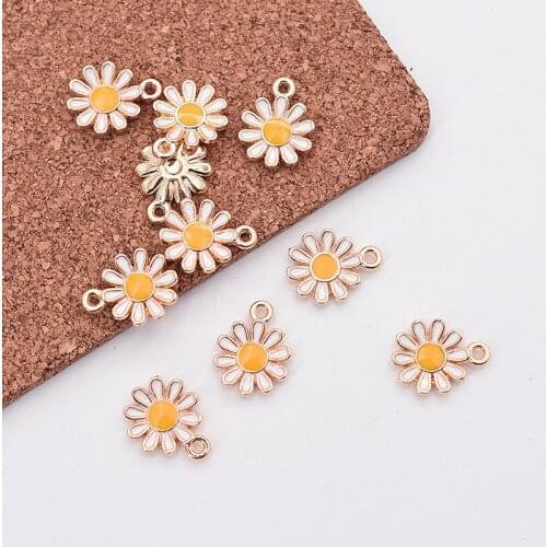 20pcs/Lot Flower 11.5mm Diy Design for Jewelry Making Earring Bracelet or Necklace Handmade Enamel Charms