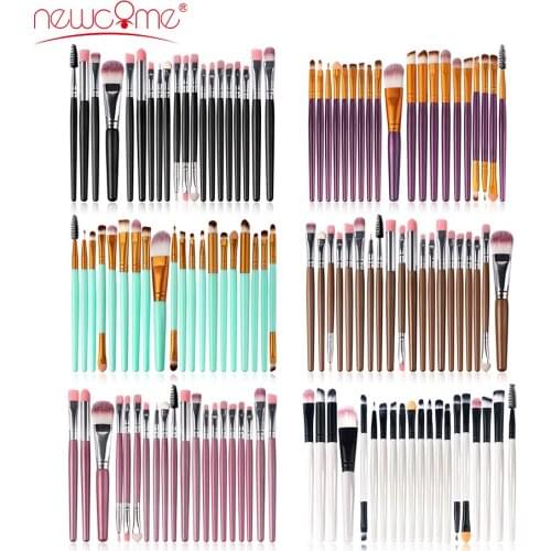 20Pcs Professional Makeup Tools of Face Synthetic Fur Brushes Set Cosmetics Colorful Handle Brushes