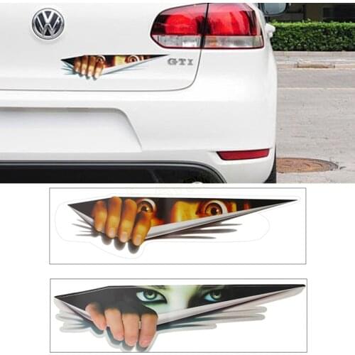3D Funny Simulation Peeking Monster Waterproof Car Sticker Universal For All Cars Motor