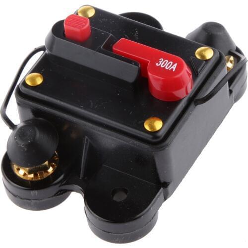 300Amp Circuit Breaker with Manual Reset Car Stereo Audio Fuse Holder Inline Inverter High Current for DC 12V 24V Automobile