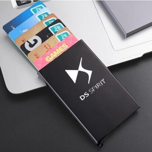 Auto Accessories Mini Wallet Thin ID Card RFID Case Automatically Metal for DS SPIRIT DS3 DS4 DS4S DS5 5LS DS DS6 DS7 WILD RUBIS