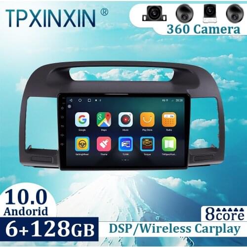 6+128GB For Toyota Camry 5 2001-2006 Android 10 Carplay Radio Player Car GPS Navigation Head Unit Car Radio with Screen