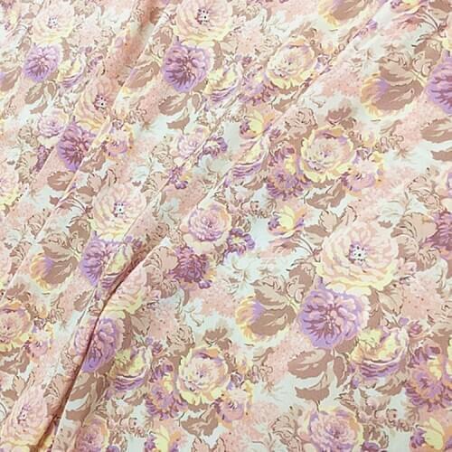Floral print 100% pure silk fabric natural mulberry silk fabric 140cm width 16momme,SCDC1277