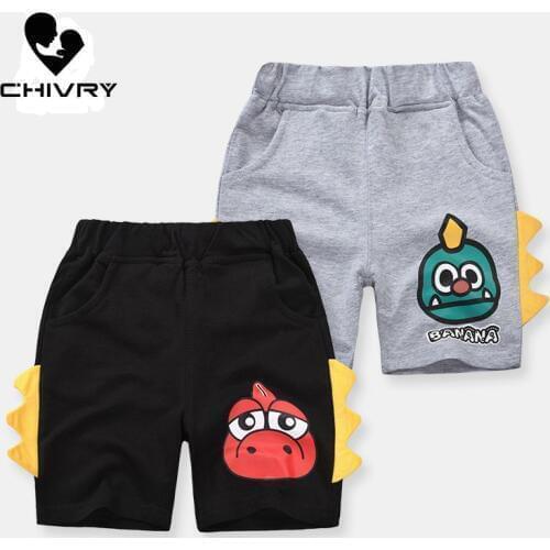 2020 Kids Boys Summer Fashion Beach Shorts Children Short Pants Kids Baby Boys Dinosaur Print Mid Waist Cotton Shorts Trousers