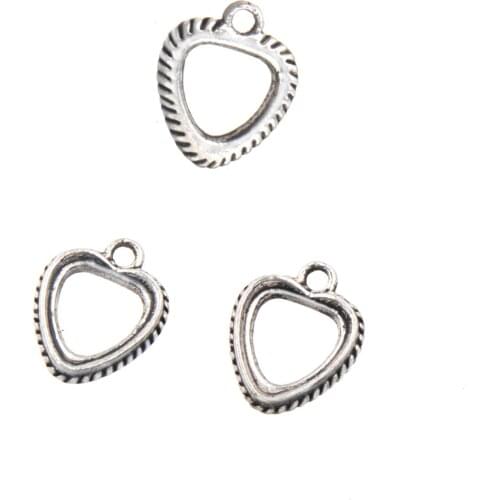 DIY Earrings Charm For Bangles Filigree Fittings Bulk Items Wholesale Jewelery Retro Plate Love Open Circle 18*14mm 50pcs/bag