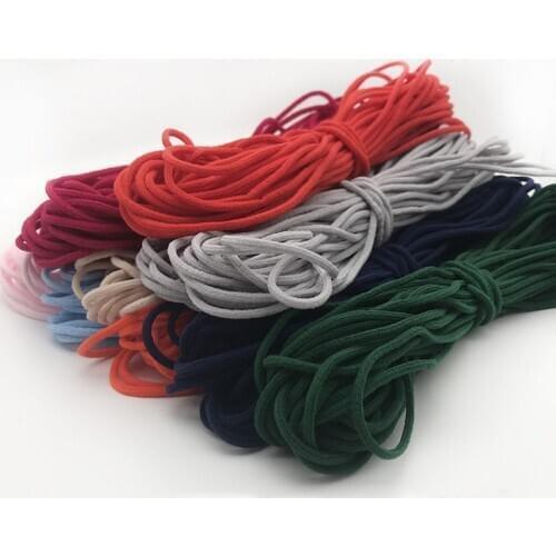 Mask Elastic Rope 3mm Round Black White Gray Elastic Band Mask Strap Belt Rope Handmade DIY Protective Clothing Accessories 10y