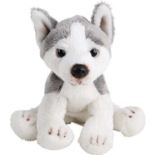 Fancytrader Cute 4.7'' Mini Simulation Dog Plush Soft Toy Stuffed Siberian Husky Doll for Kids Gift Home Decoration 12x12x12cm