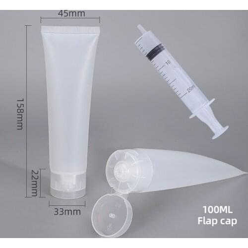 50PCS of 100ML Cosmetic Empty Squeeze Bottles Portable Plastic Soft Clear Refillable Tube Container Travel bottle