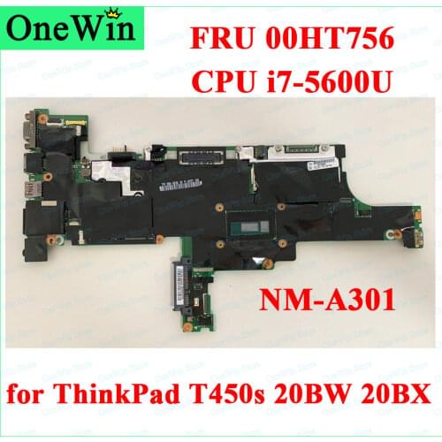 FRU 00HT756 for ThinkPad T450s 20BW 20BX Lenovo Notebook Original Integrated Mainboard AIMT1 NM-A301 CPU i7-5600U 100% Test Work