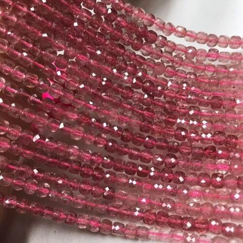 Strawberry quartz square faceted 4.5-5mm GRADIENT RED COLOE for DIY jewelry making loose beads FPPJ wholesale beads nature