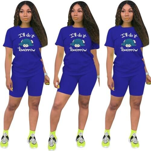 Letter Print Club Outfits Short Sleeve T-Shirt Two Piece Set Women Tracksuit Sweat Suits Lounge Wear Matching Sets Femme