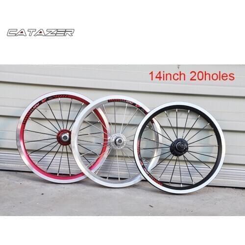4 Bearing 14 Inch Alumilum Alloy Child Bike Wheelset 20H V Brake Kids Bike Wheel 412 Folding Bike Wheels